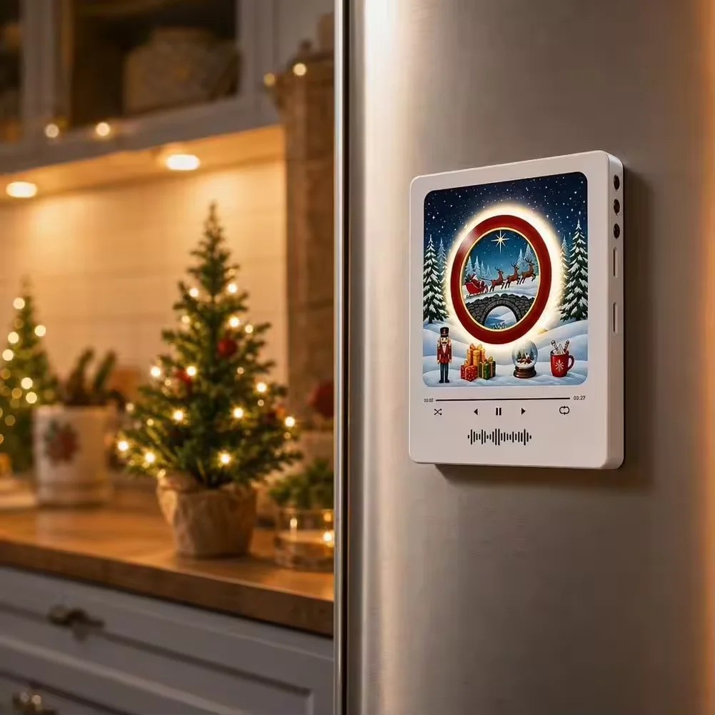 NFC Rotating Light-Up Fridge Magnet Music Box Decorative Gift for Holiday Home Office