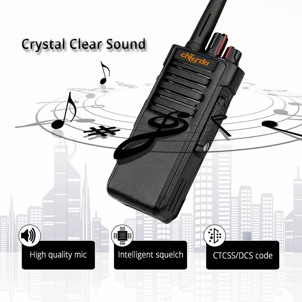 Chierda CD-A8 Walkie Talkie Tahan Air IP67 Radio Dua Arah Jarak Jauh Daya Tinggi 10W Profesional UHF VHF Radio Ham Cb Radio Gmrs