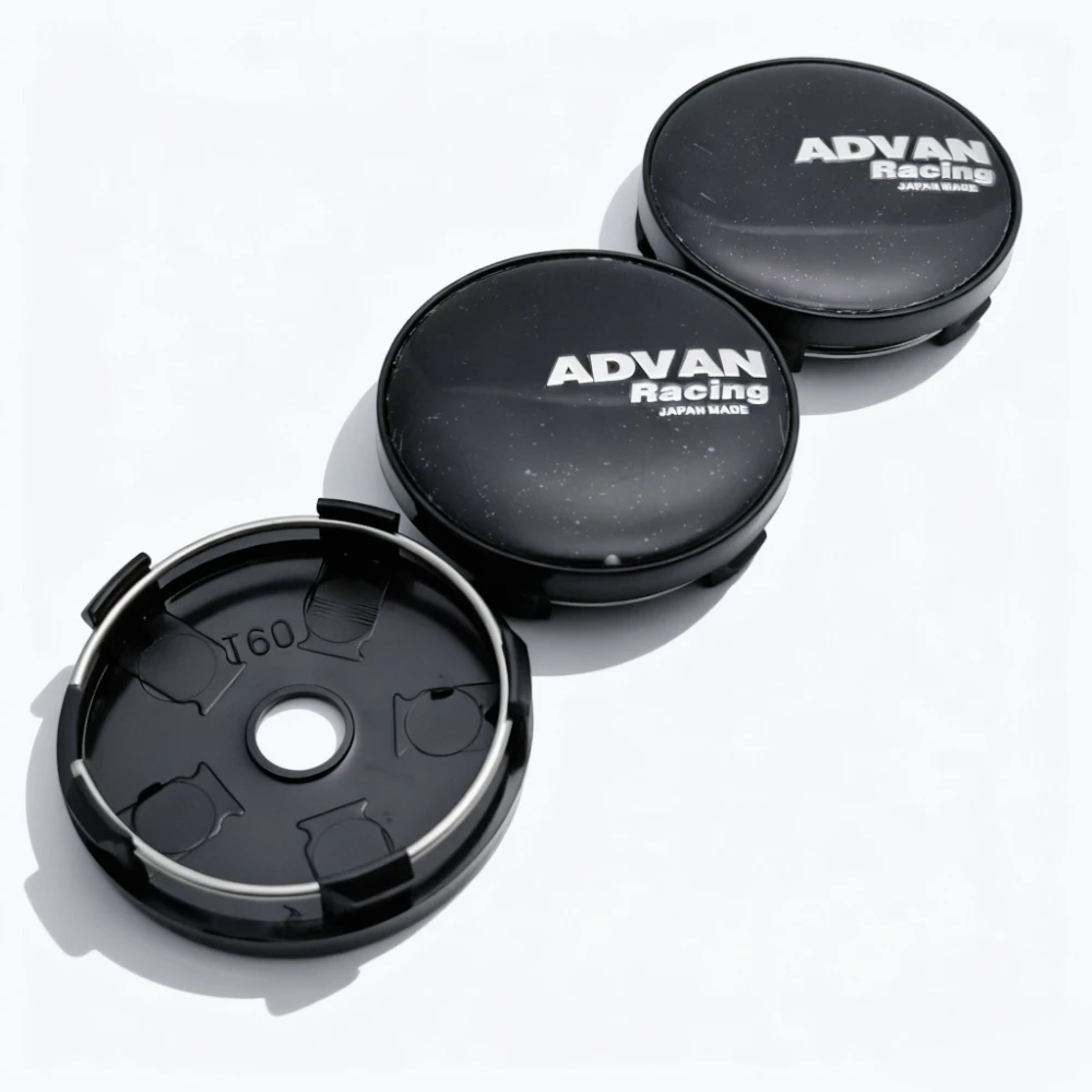4pcs ADVAN Racing Logo Emblem Car Wheel Center Caps O.D 60MM 56MM Rim Hubcaps Dust Cover Wheels Hub Cap Replace Car Accessories