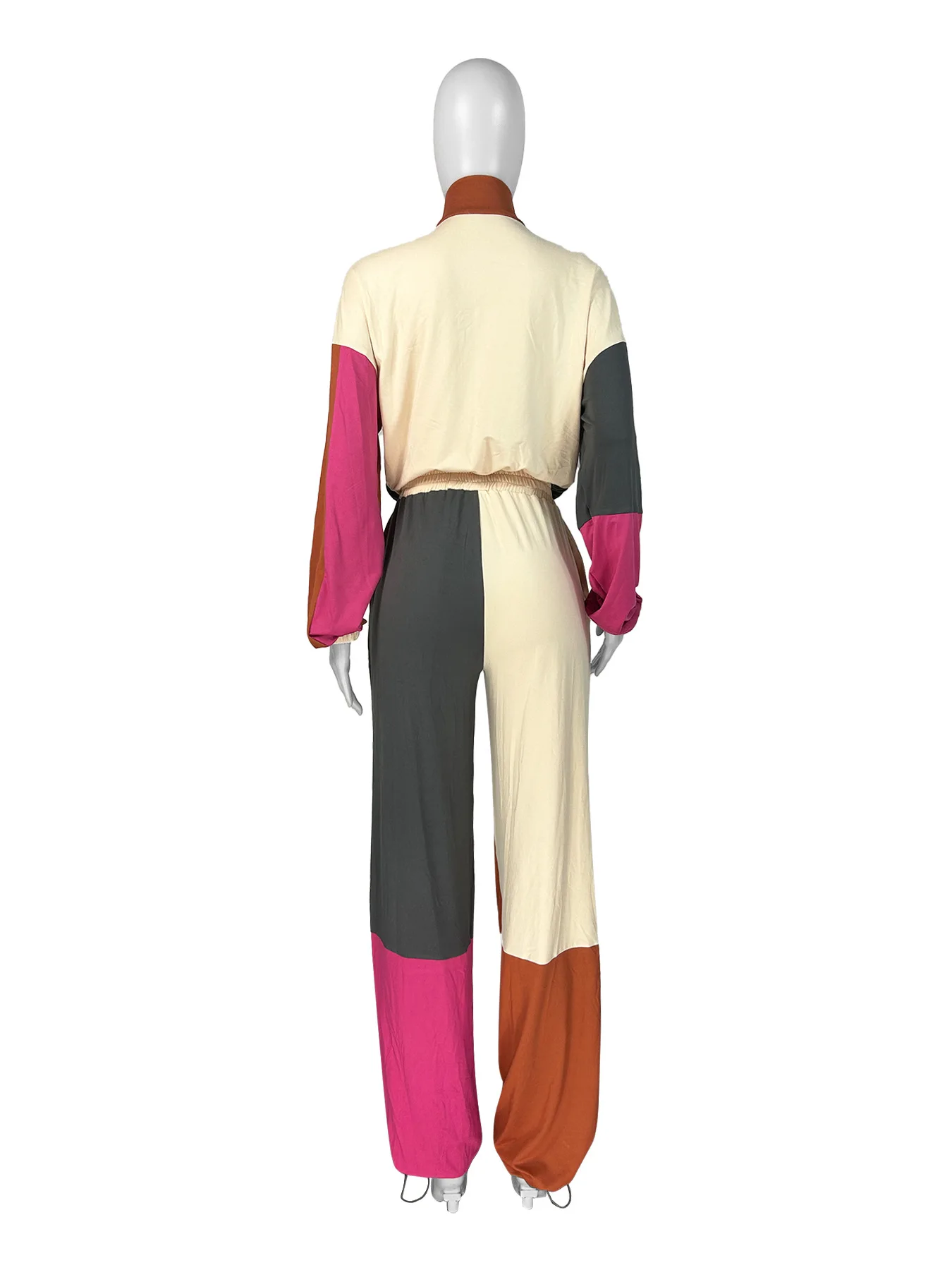 Two Piece Sets Women Tracksuit Casual Suit Pullover Coat Straight Pants Zipper Patchwork Trousers Outfits Autumn Matching Sets