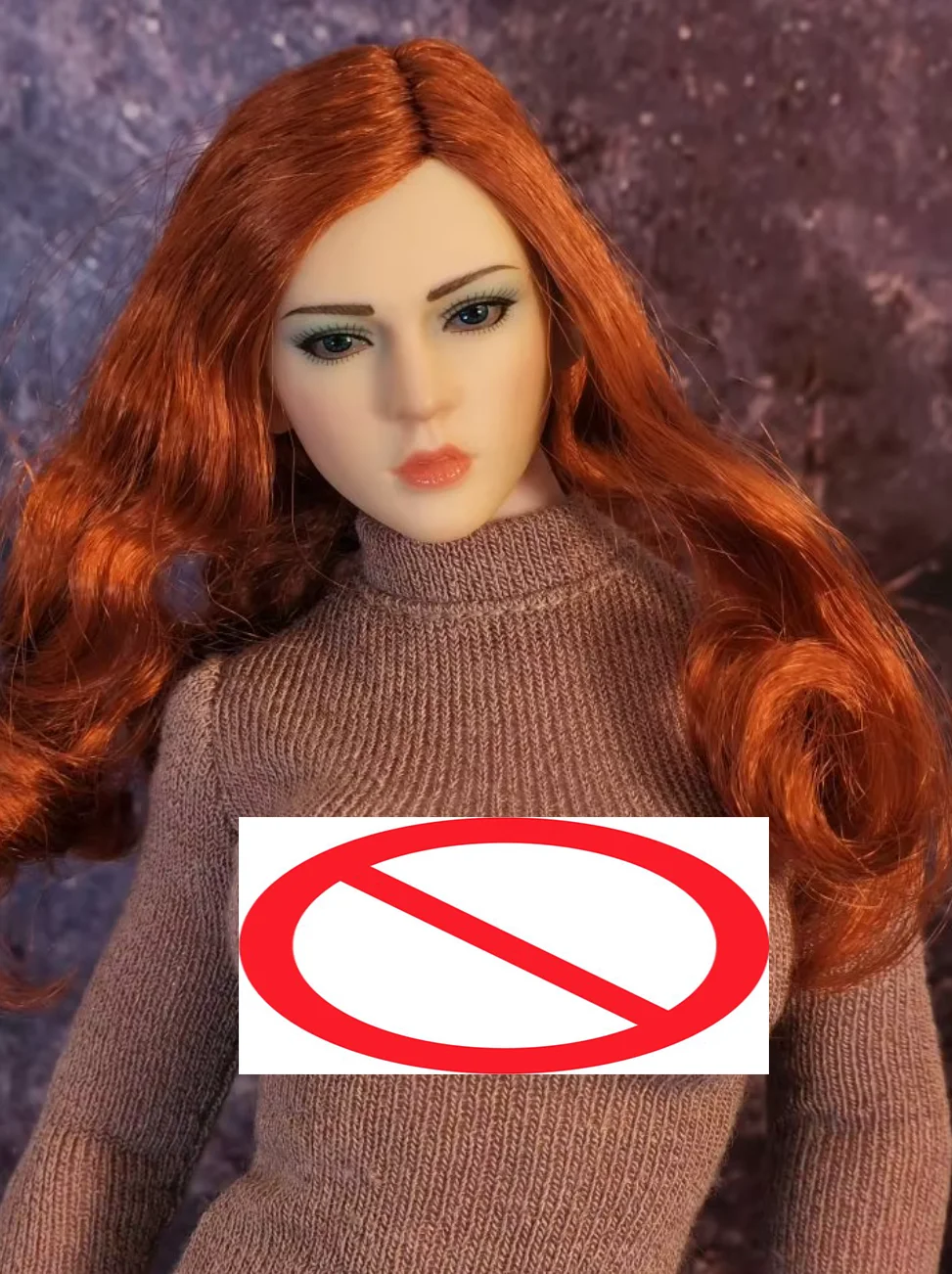 

TBLeague 1/6 PLLB2020-S42 Pale Color Beauty Red Long Hair Vivid Head Sculpture For 12inch Action Figures Collection