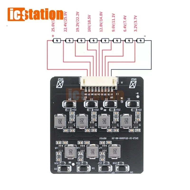 2S-8S 1.2A 액티브 이퀄라이저 밸런서 보드 Lifepo4 LTO 리튬 배터리 액티브 밸런스 에너지 전송 BMS 3S 4S 5S 6S 7S 8S DIY