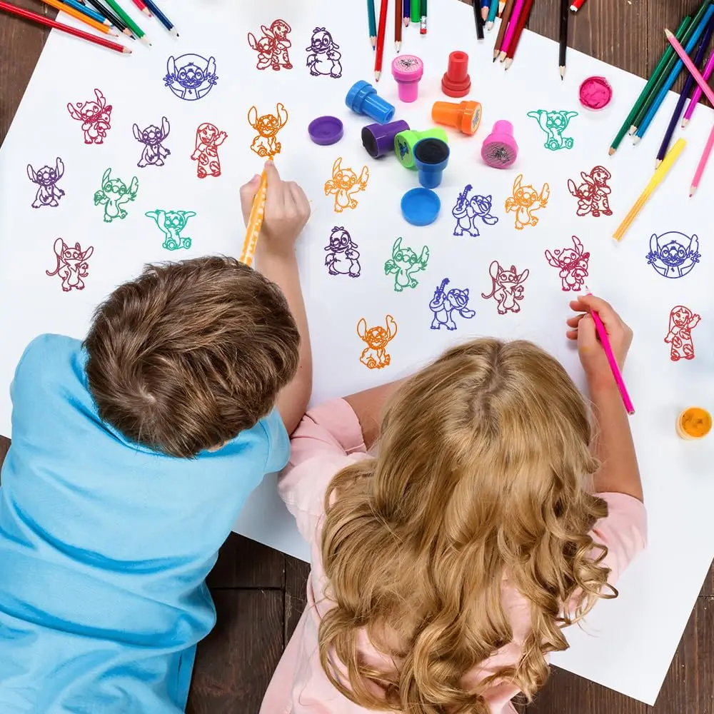 ليلو ستيتش حفلة عيد ميلاد تفضل الكرتون الشكل ختم Stamps هدايا عيد ميلاد للأطفال هالوين عيد الميلاد تذكارية الديكور #5