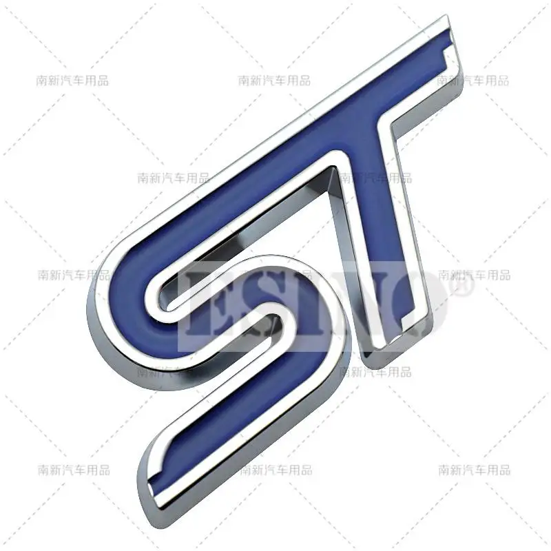 3D ST Car Trunk Metal Badge Emblem For Car Rear Body Tailgate Accessories Adhesive Styling Badge for Ford Focus Fiesta Edge