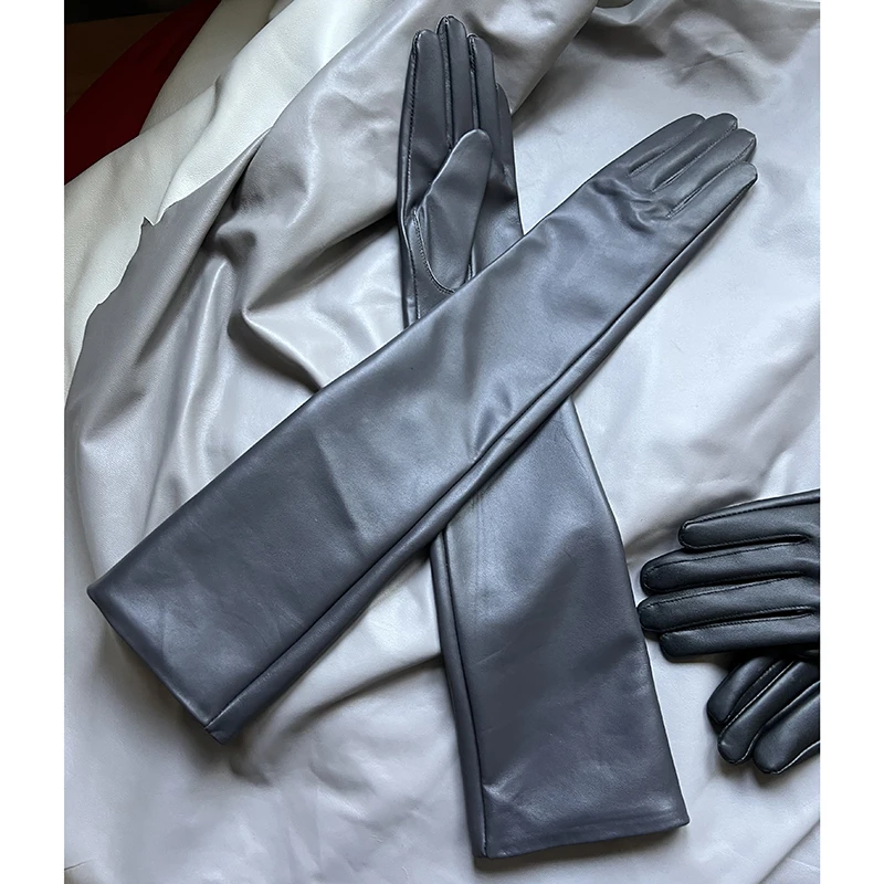 dark-gray-sheepskin-glove-men's-long-glove-ladies'-genuine-leather-gloves-elbow-extend-and-enlarge-the-size-autumn-and-winter