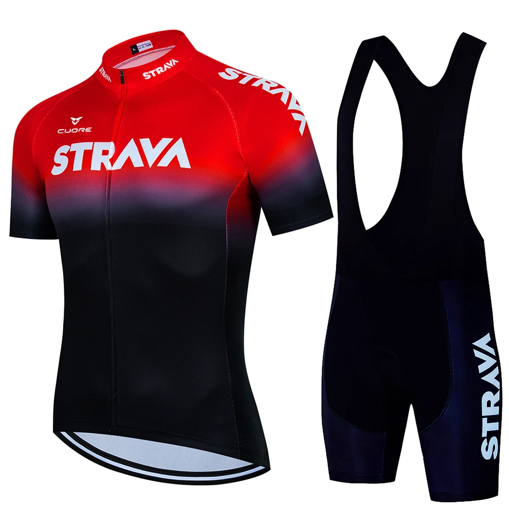 CUDRE STRAVA Men's Cycling Set Man Bicycle Mtb Equipment Team Jersey Sets Mountain Bike Jerseys Cycle Wear Mens Cycling Clothes