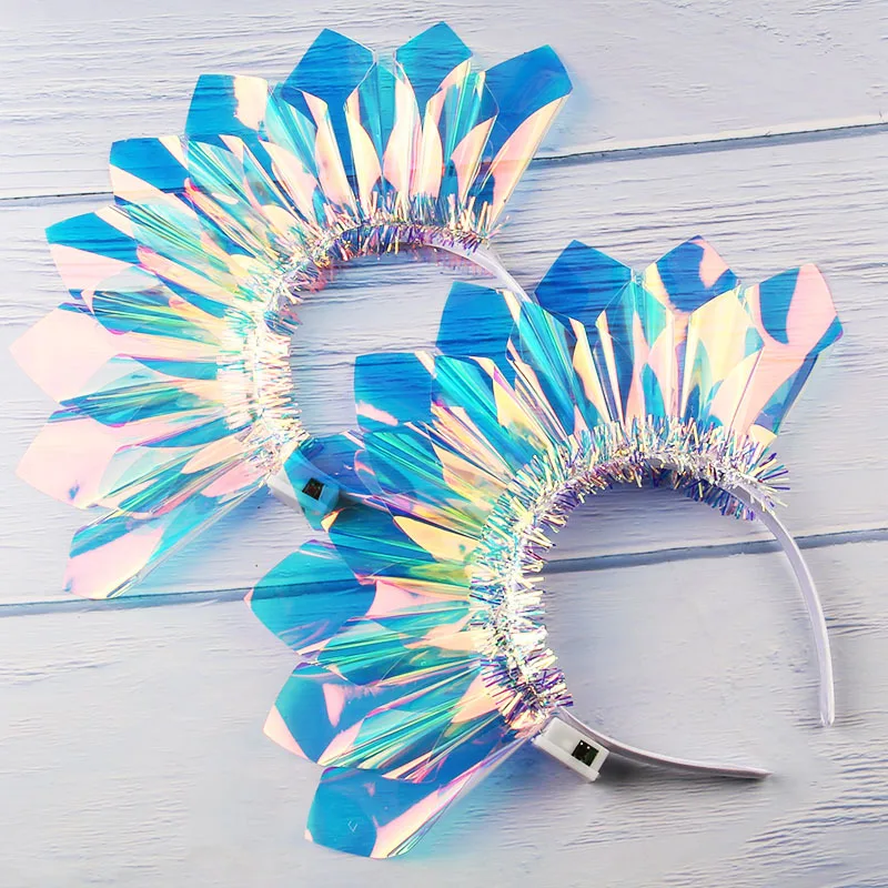 Glowing Laser Headband Light Up Hair Hoop Colorful LED Party Accessories for Halloween Christmas Stage Show Decoration Gift view 5