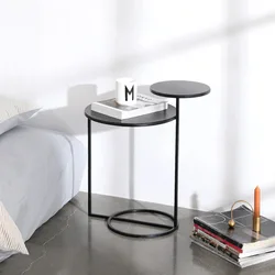 Modern Nordic Coffeetable Fashion Side Table Two Layers Coffee  Metal Desk Home Furniture  Living Room Sofa