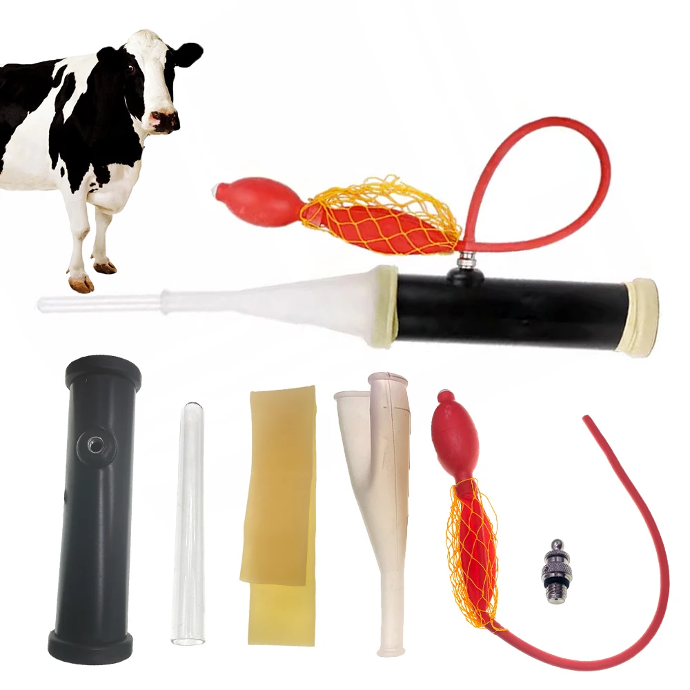 Professional Bovine Cattle Cow Artificial Insemination Kit Semen Collection Fresh Sperm Collector Expand Ball Semen Bags Farm