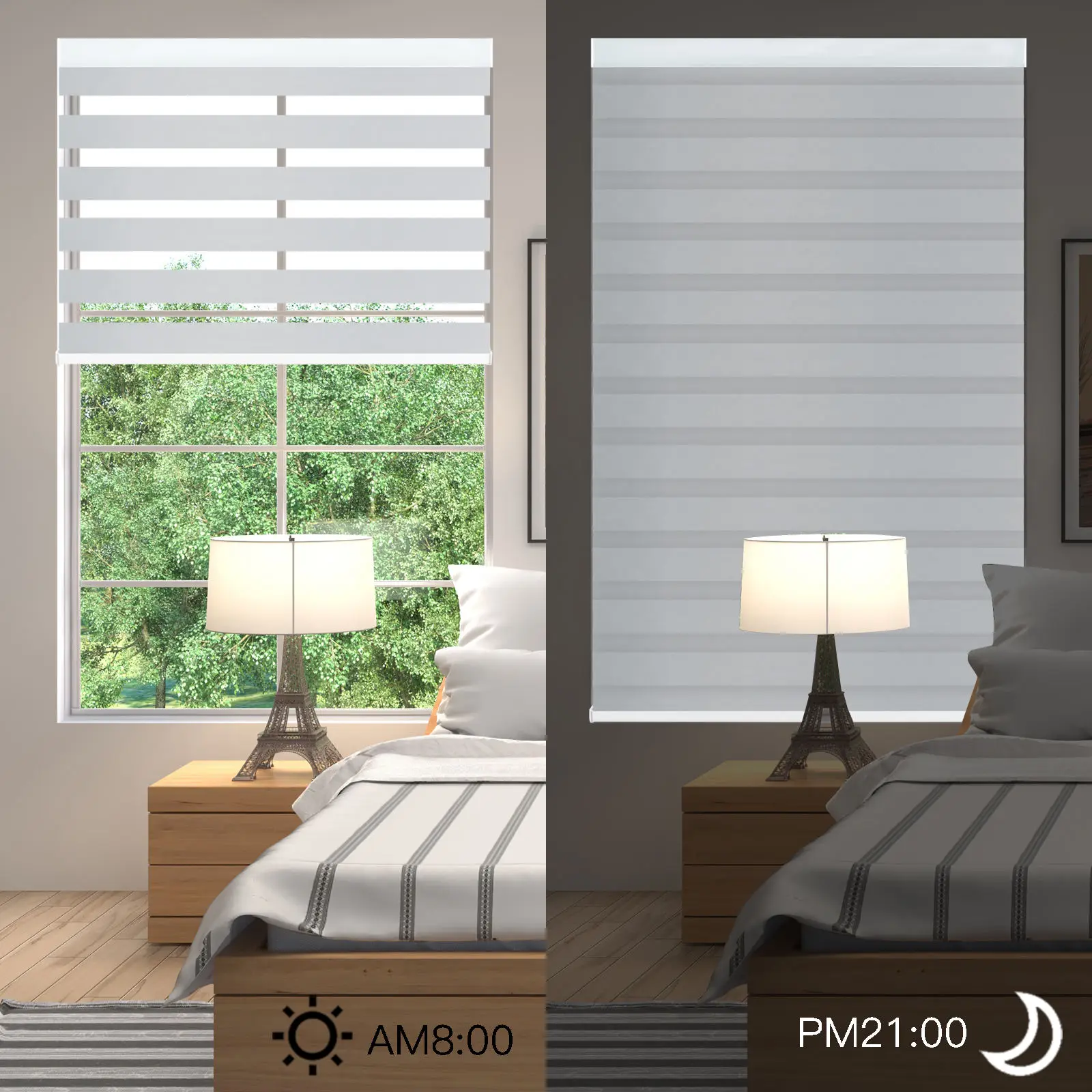 ستائر تعتيم كاملة/شبه تعتيم بطبقة مزدوجة من Aleax Googel للمنزل #5