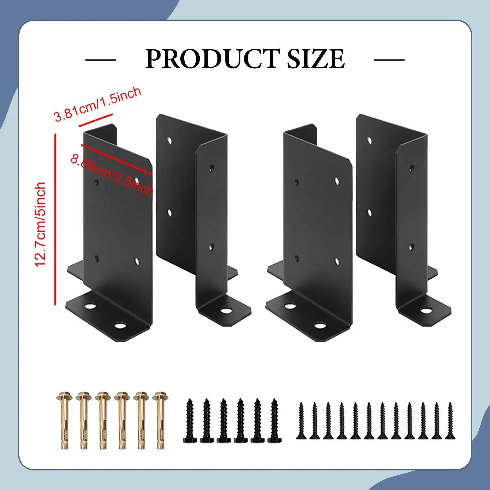 4x Adjustable Deck Post Anchor Brackets Hardware for Decking Mailbox Pergola