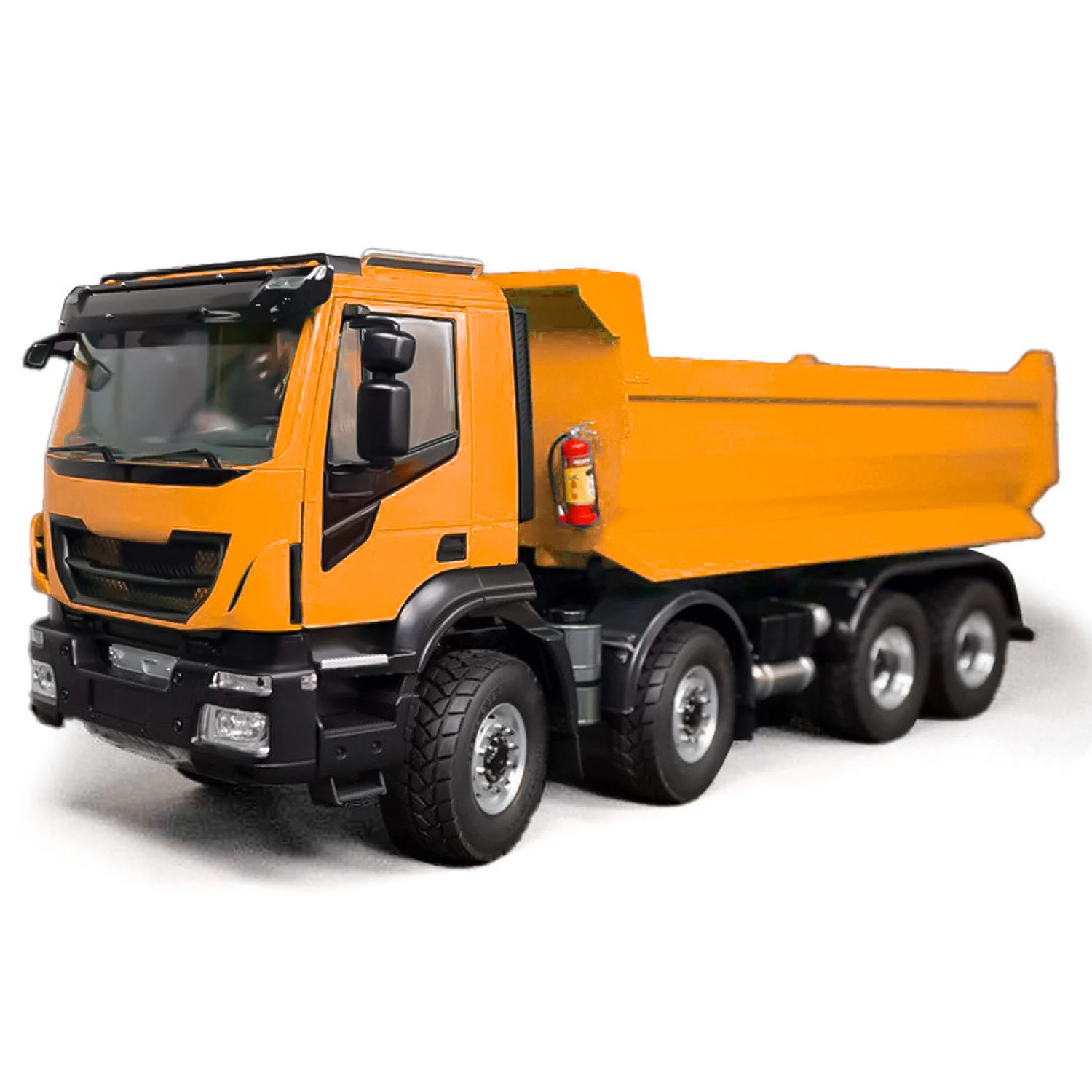 Modello di autocarro con cassone ribaltabile radiocomandato a 2 velocità in metallo per auto ribaltabile idraulico RC in scala 8x4 1/14 per gli appassionati di edili