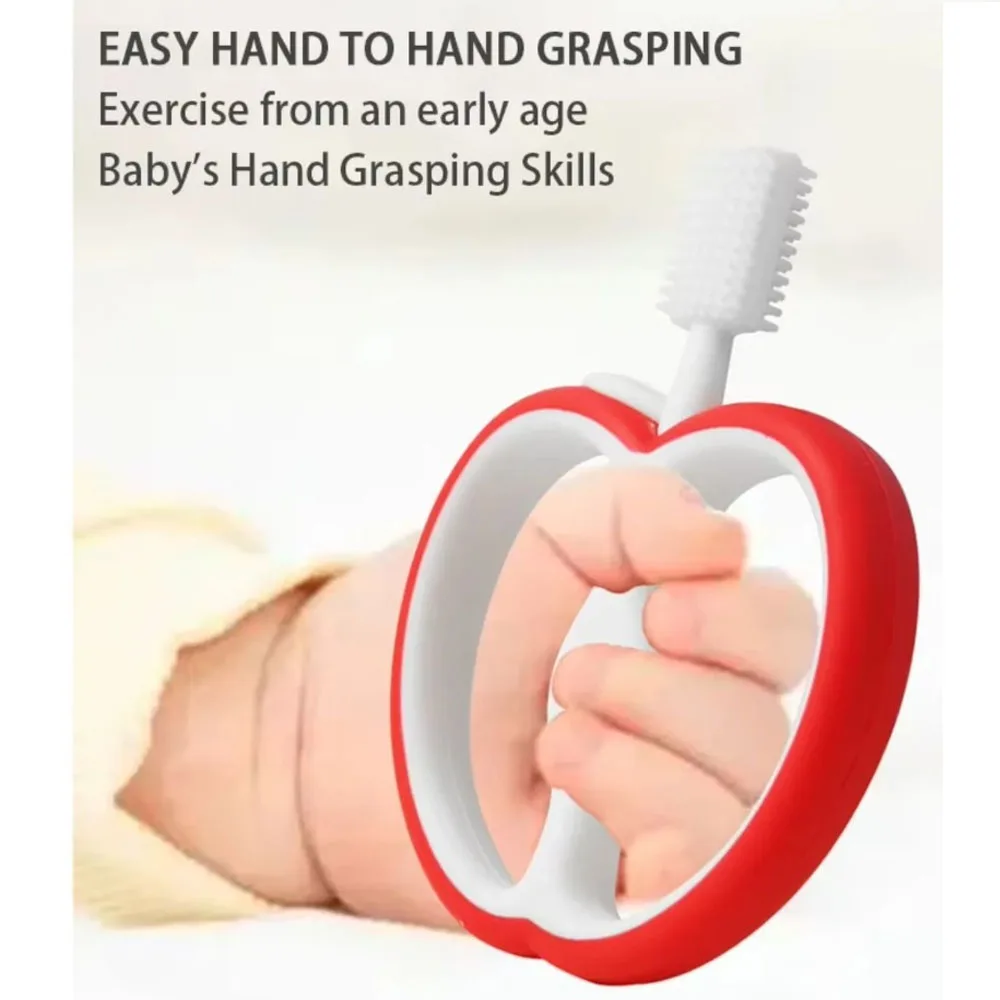 

1 шт., силиконовая игрушка для прорезывания зубов с милым яблоком для младенцев - пищевая жевательная и прочная игрушка-баби, прорезыватель, детская силиконовая детская соска-пустышка