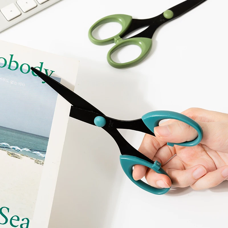 1-5Pcs Morandi Color Scissor Stainless Steel Blade Safe Design Cutter Scissors for Fine Art Craft Stationery Office Supplies