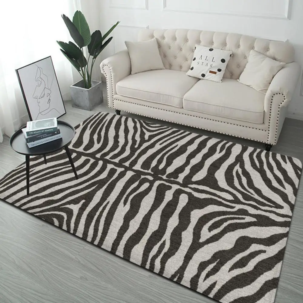 Black White Print Zebra  Floor Mat Entrance Door Mat Washable Non-Slip Living Room Sofa Chairs Area Mat Kitchen Welcome Doormat