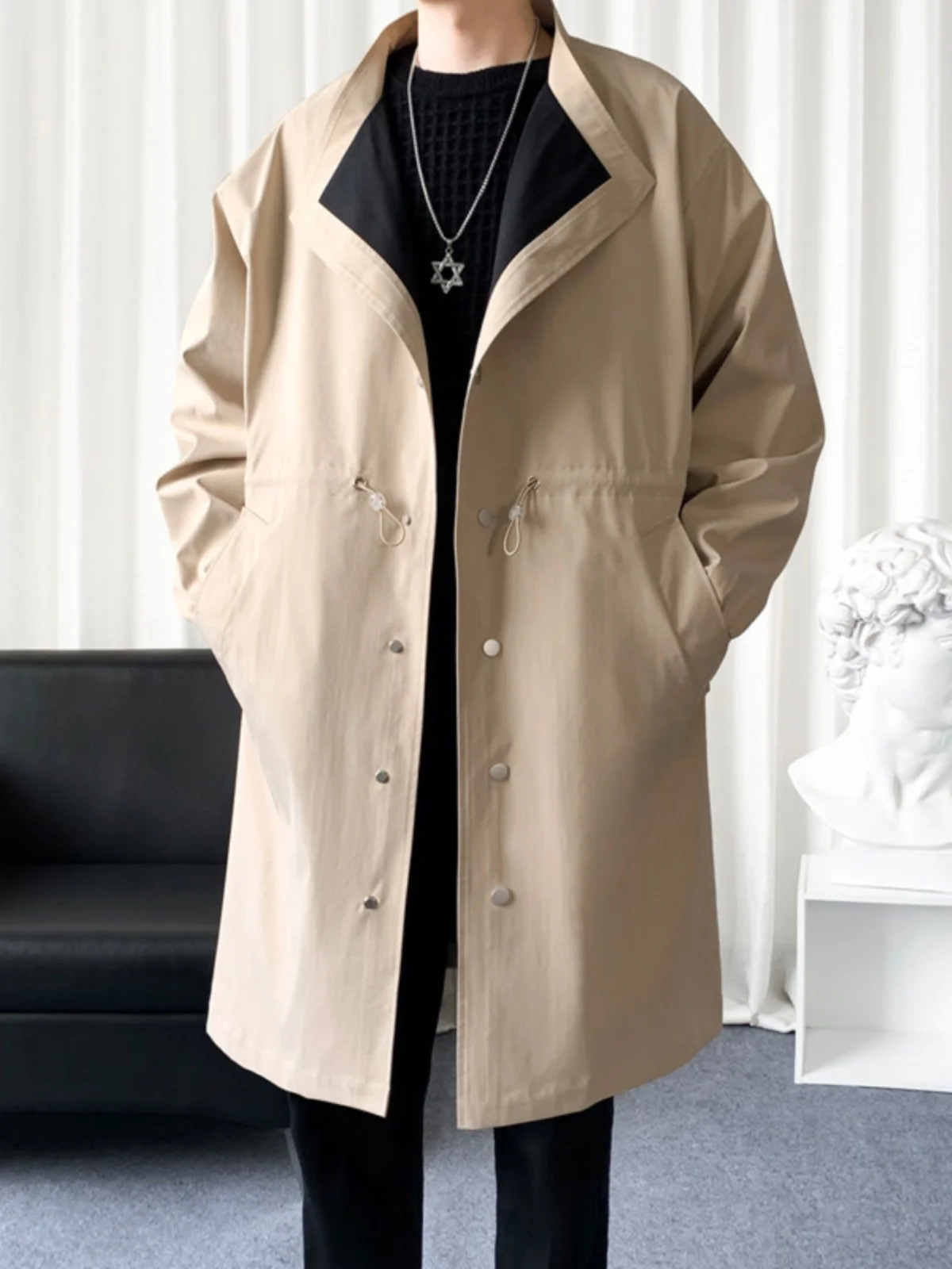 

Мужская свободная куртка средней длины, весна-осень 2024, новая коллекция, стильная, для студентов, модный бренд, британский стиль, куртка Haome