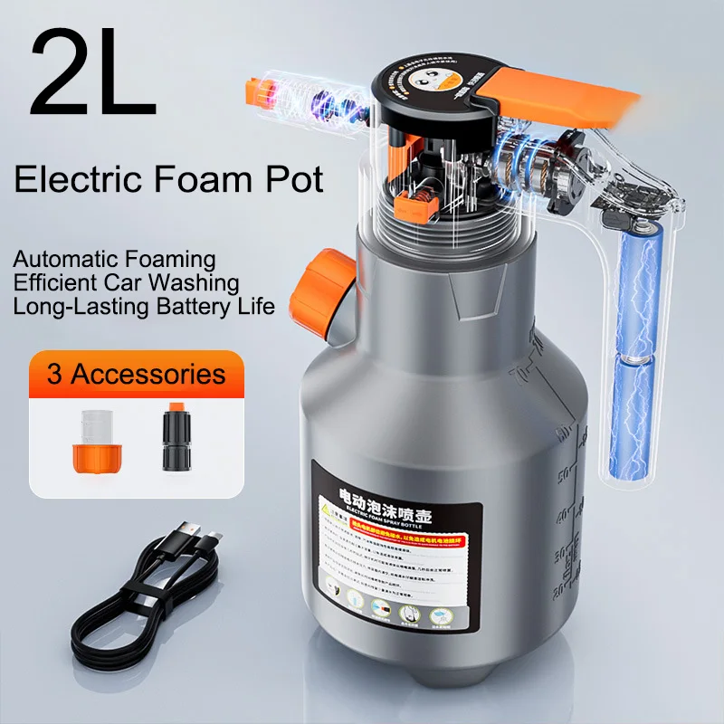 

2L Electric Foam Sprayer Professional Handheld Snow Foam Cannon Motorized Car Wash Sprayer for Car Wash Car Accessories