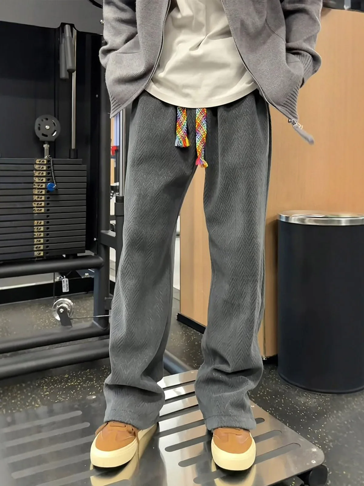 

Мужские спортивные брюки Deep ey American Sle Straight Leg Fce Lined, утепленные, с узором под пшеницу, повседневные