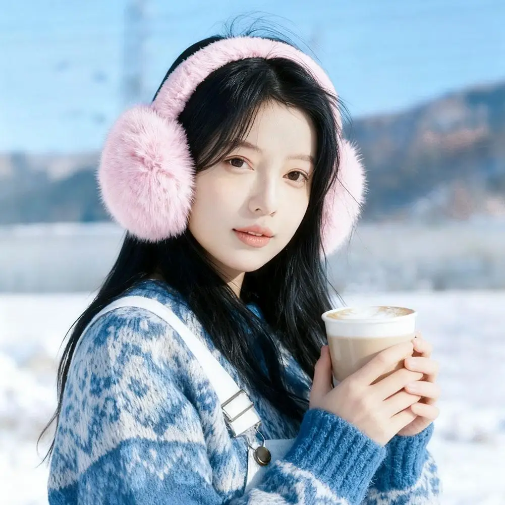 Soft Plush Ear Warmer Earmuffs Winter Warm Fashion Solid Color Earflap for Women Men Outdoor Cold Protection Ear-Muffs