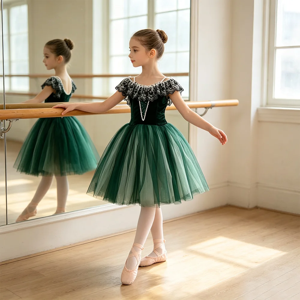 Kids Dance Wear Skirts Party Dresses Dance Wear Ballet Stage Performance Costume Clothing Princess A-Line Gauze Tulle Skirt