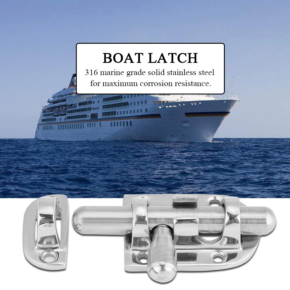 Marine Grade 316 Stainless Steel Slide Barrel Bolt 60/110mm Rustproof Door Latch Lock for Boat Yacht RV Home Hardware