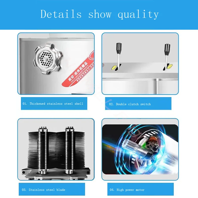 Mesin Cincang Daging Commercial High Power สแตนเลสสตีลหลายฟังก์ชั่นอัตโนมัติ Slicing Machine เครื่องมือทำครัว
