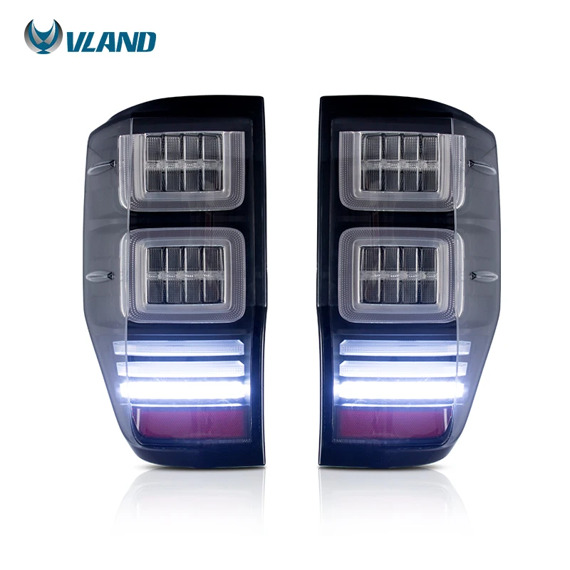VLAND FACTORY LED المصابيح الخلفية الخلفية الذيل مجموعة مصابيح 2012-up الذيل ضوء مع تتحرك توليد لفورد رينجر T6 T7