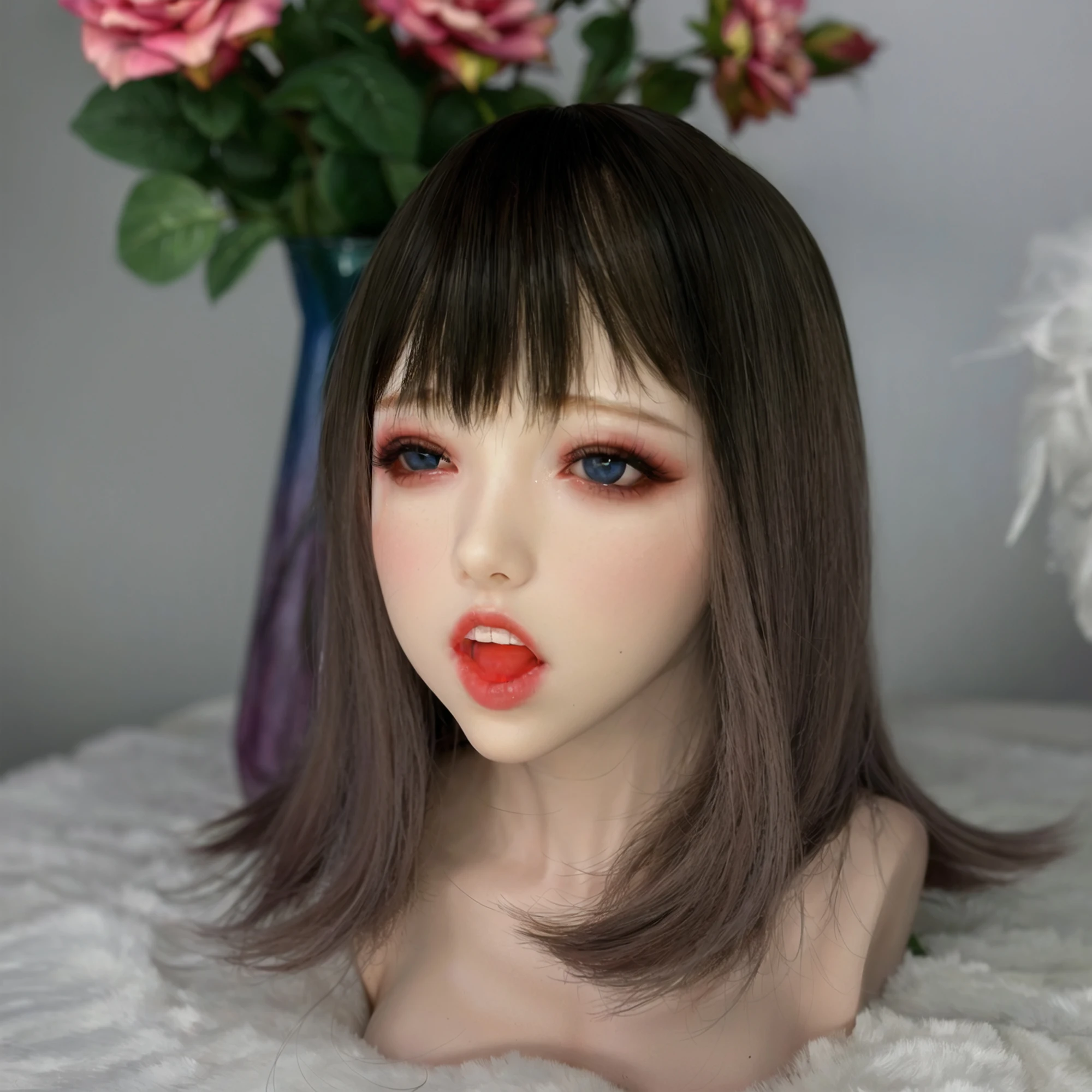 TPE doll single head,TPE material, art cosmetics, male adult toys, simulating female big head, real face, special mouth channel, image 3