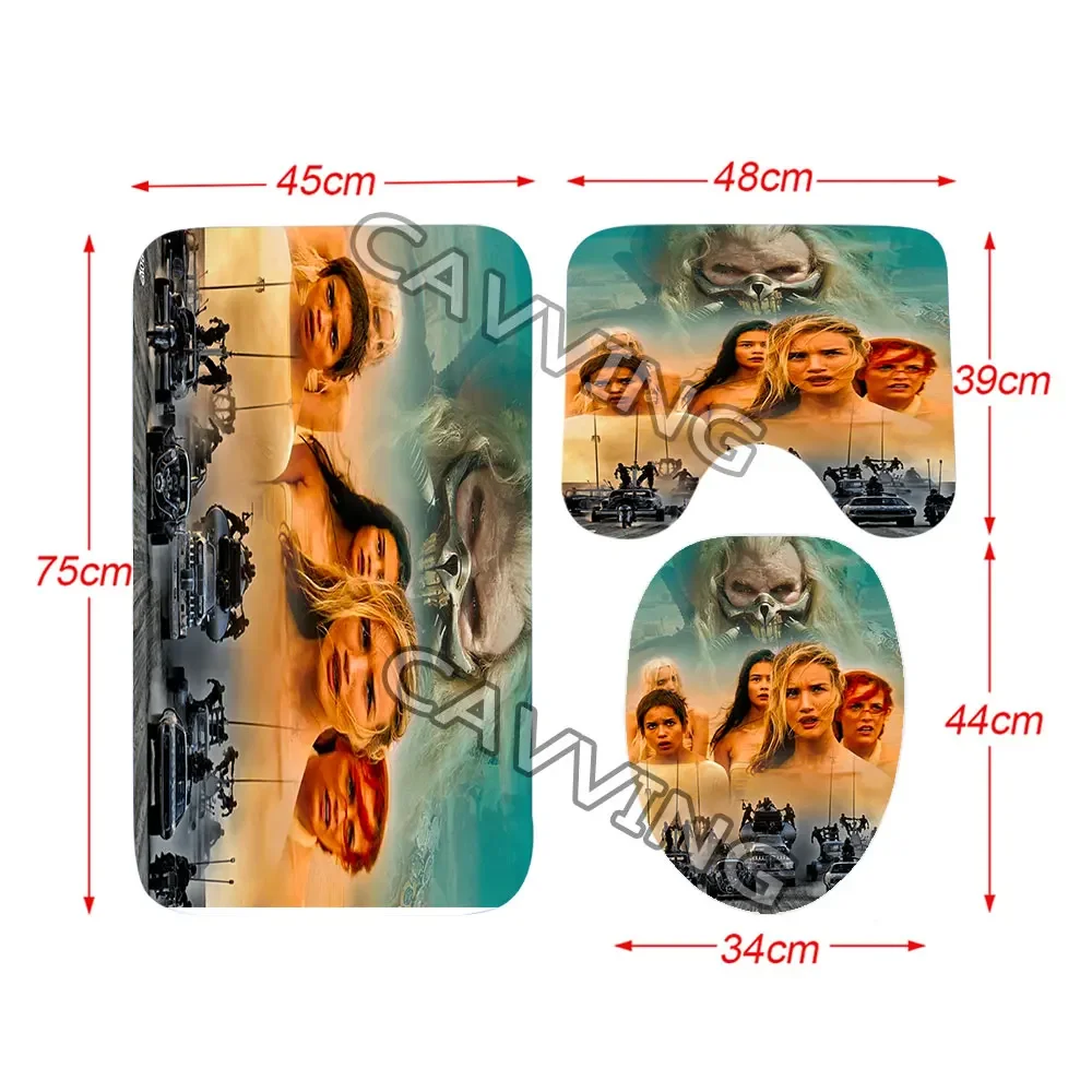 Mad Max 3D Printed  Shower Curtain Waterproof Bathroom Curtain Anti-slip Bath Mat Set Toilet Rugs Mats    K01