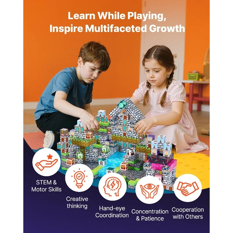 Magnetic Blocks 100 PCS Cemetery Zombies Set STEM Montessori Sensory Toys