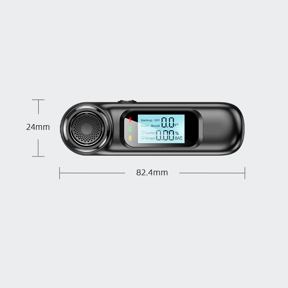 جهاز قياس التنفس الرقمي المحمول باليد USB قابل لإعادة الشحن ، محلل الكحول ، جهاز اختبار التنفس ، دقة عالية ، بدون تلامس