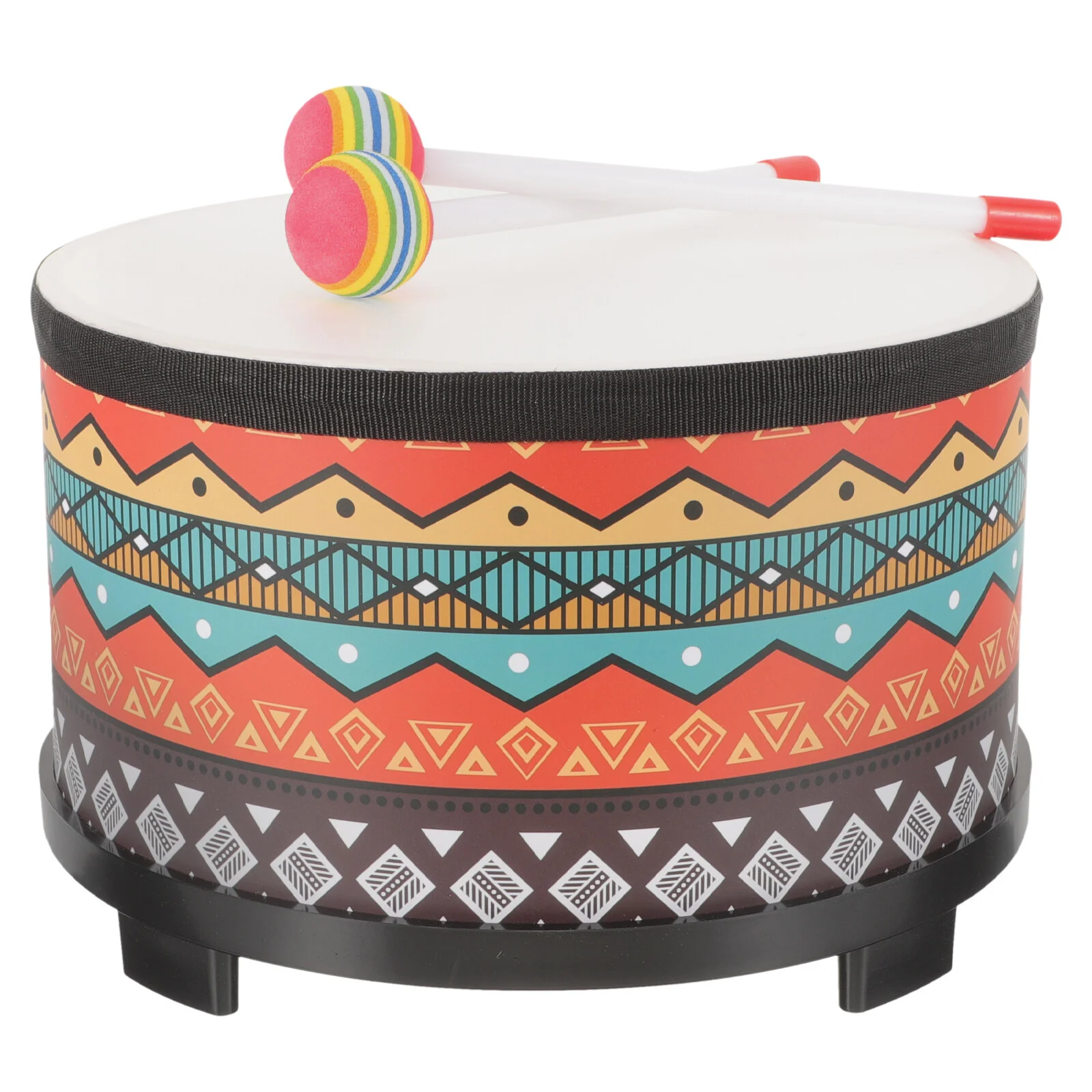 Orff Floor Drum strumento a percussione giocattolo per bambini Cartoon Music Wooden Snare Stick Toys Baby