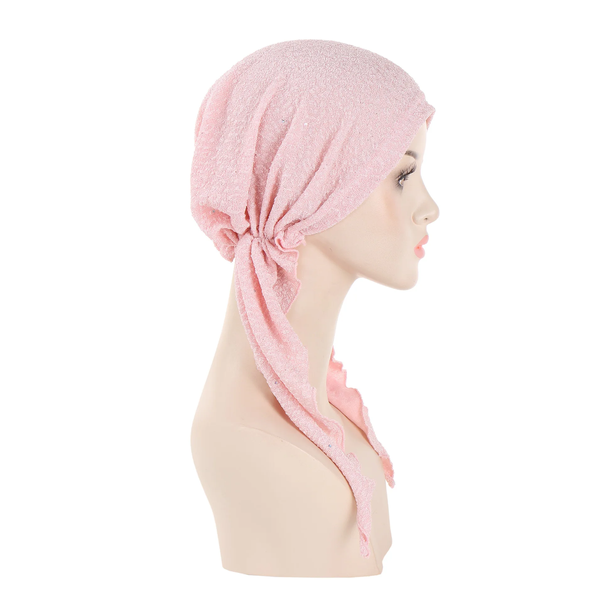 2024 New Solid Color Muslim Hijab Caps Wrap Head Ramadan Soft Elastic Ladies Turban Bonnet Fashion Headdress Wearable