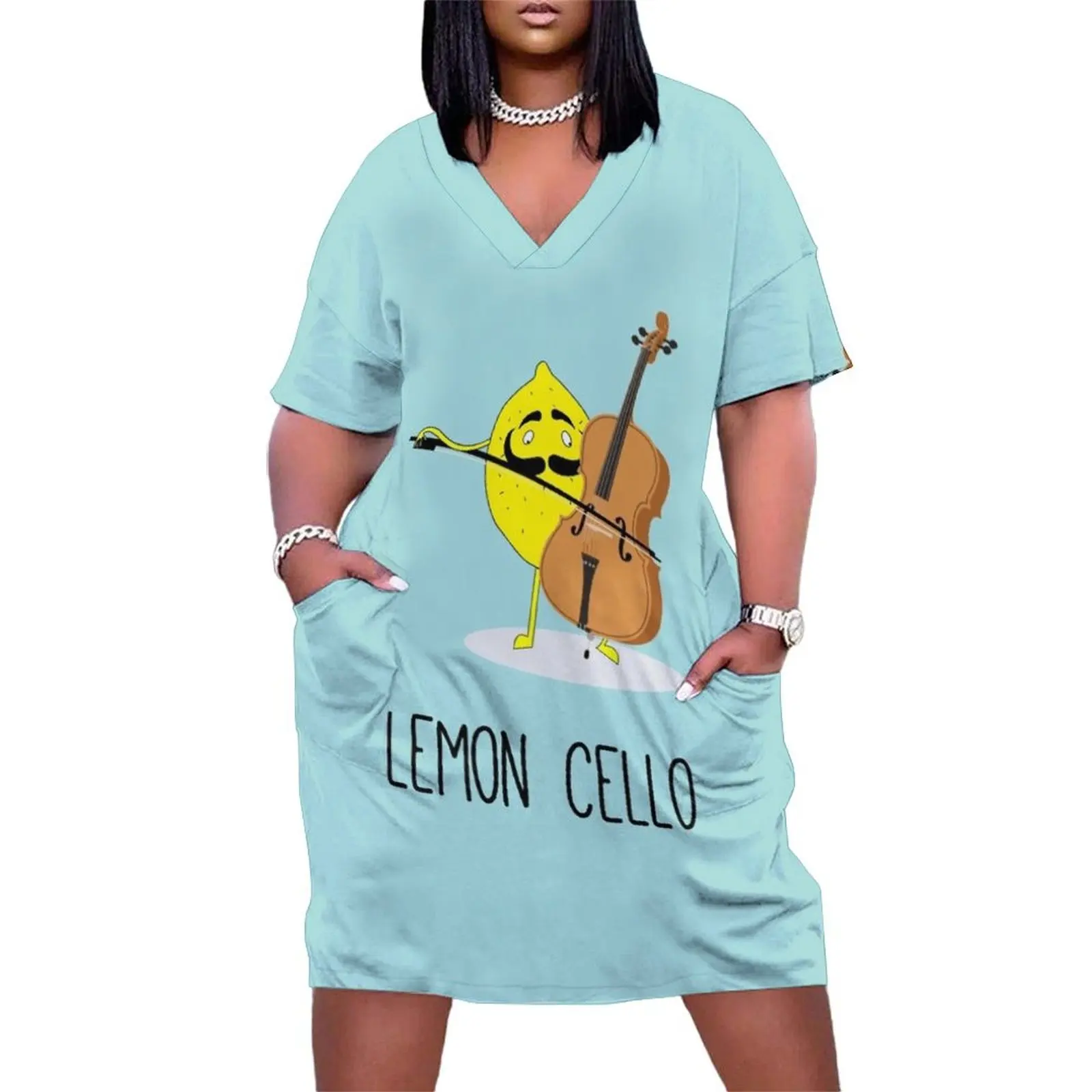 Lemon cello Loose Pocket Dress sexy dress for women purple dress Cocktail of dresses Woman clothing