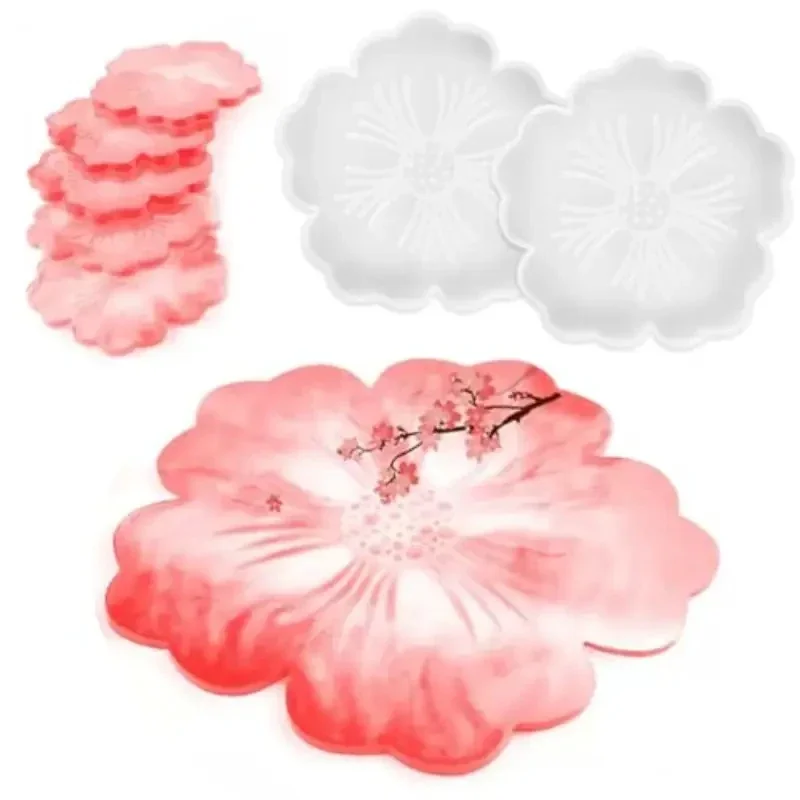 

Высококачественная силиконовая форма для подставок в форме цветка для эпоксидной смолы, ручной работы, для изготовления фруктовых тарелок, глиняных и гипсовых изделий