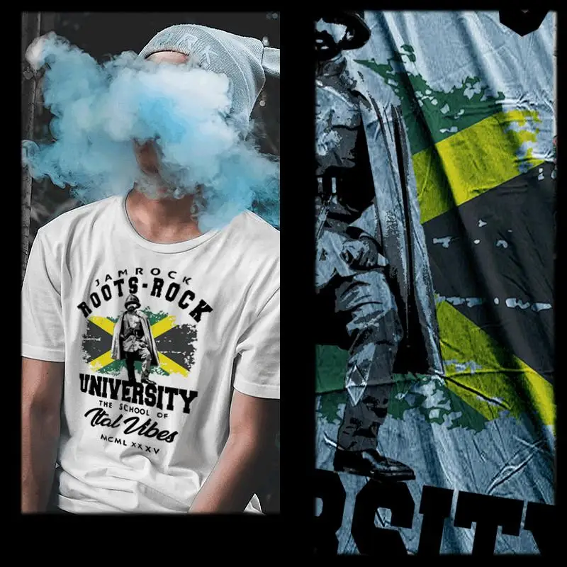 

Roots reggae t-shirt jah rastafari haile selassie I Rastaman reggae flag tee