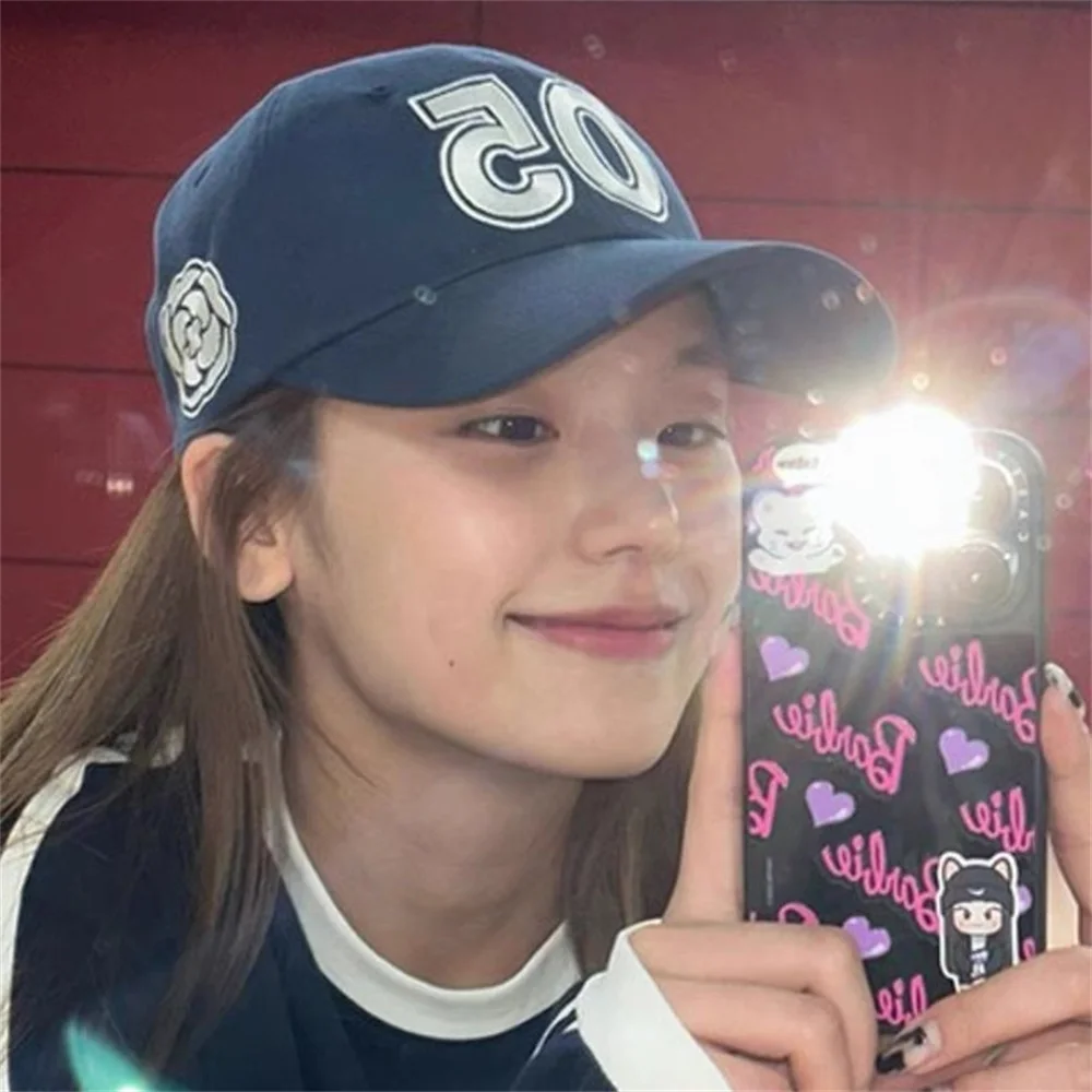 Kpop ITZY Yeji Ryujin Rose ricamo Soft Top Wash Cotton Trendy traspirante Baseball Duck Tongue Hat Gift Fans Collection