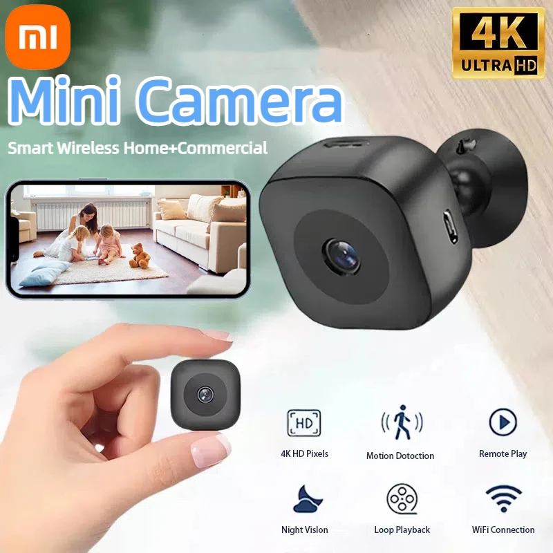 

Xiaomi 4k Mini Camera Portable Mobile Detection Camcorder Smart Home Surveillance Security Remote Monitoring Camera