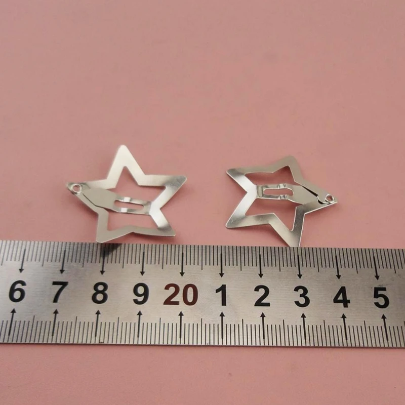 10pcs Metal Star Hair Clips Sweet Silver Hollow Star Hair Barrettes Dropship