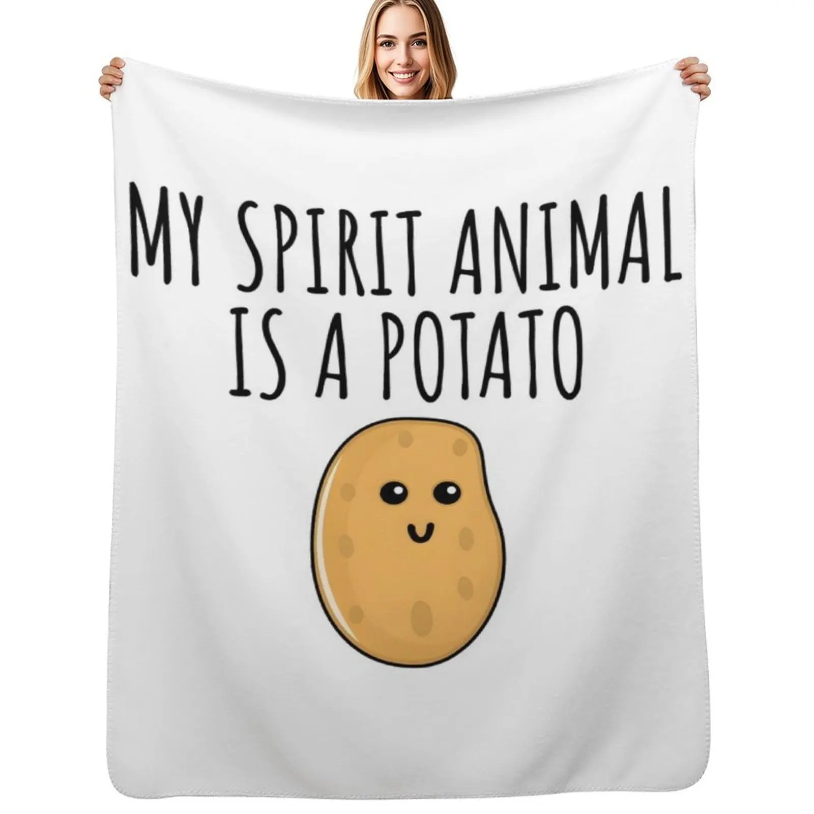 My Spirit Animal Is A Potato Throw Blanket Compact Warm Blanket for Car Road Trip