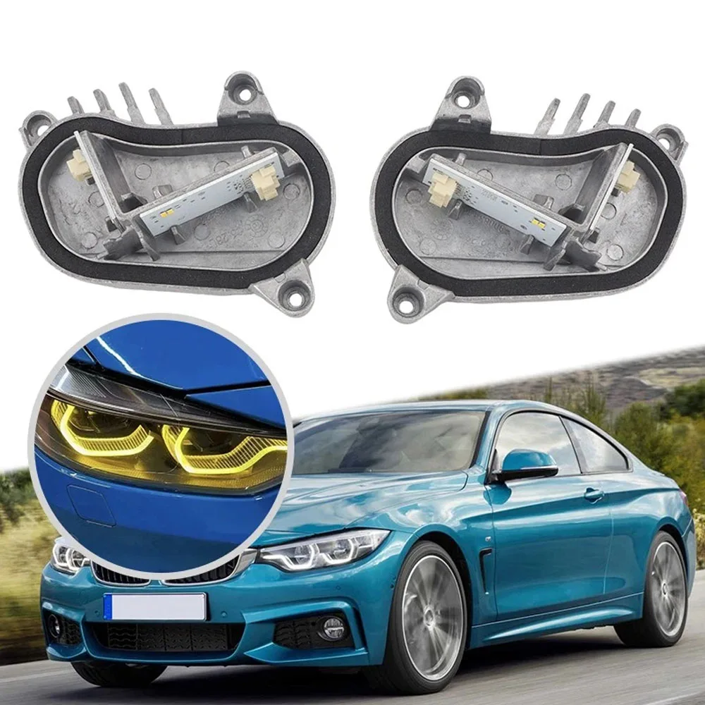 1 Paar neue gelbe Angel-Eye-DRL-Module für BMW F80 M3 F82 M4 F32 F36 F86 LCI 420i 430i 440i, gelbe DRL-Scheinwerfer-LED-Platinen, Stabilisator 3117493229 63117493230 – Detail 7