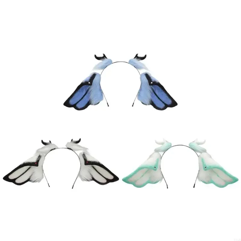 

Fantasy Animal Ear Hairband Soft Bendable Plush Devil Horn Hairband Dressingup Accessory For Halloween Roleplay Event