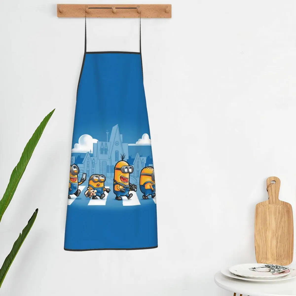 Custom Funny Minions Road Bib Aprons Women Men Unisex Kitchen Chef Minion Cartoon Tablier Cuisine for Cooking Baking Painting