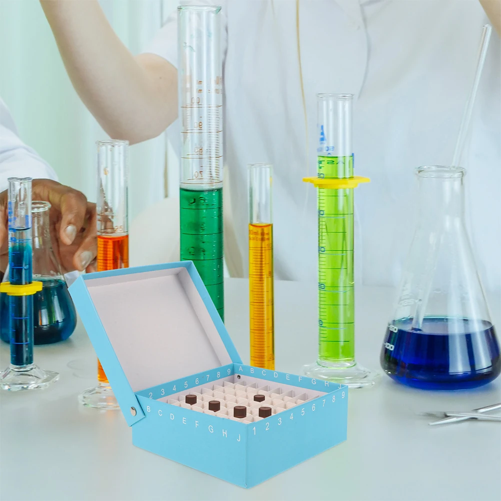 

2pcs Tube Box Microcentrifuge Storage Holder Freezer Container Sample Sturdy Material Easy Organization Tube Storage Box