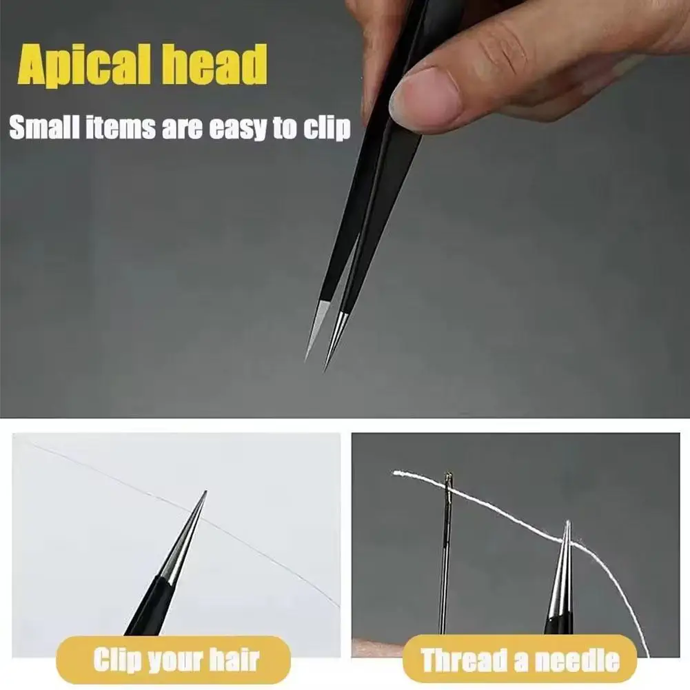 2pcs Eyelash Extension Tweezers Makeup Stainless Steel Eyelash 3D Accurate Clip