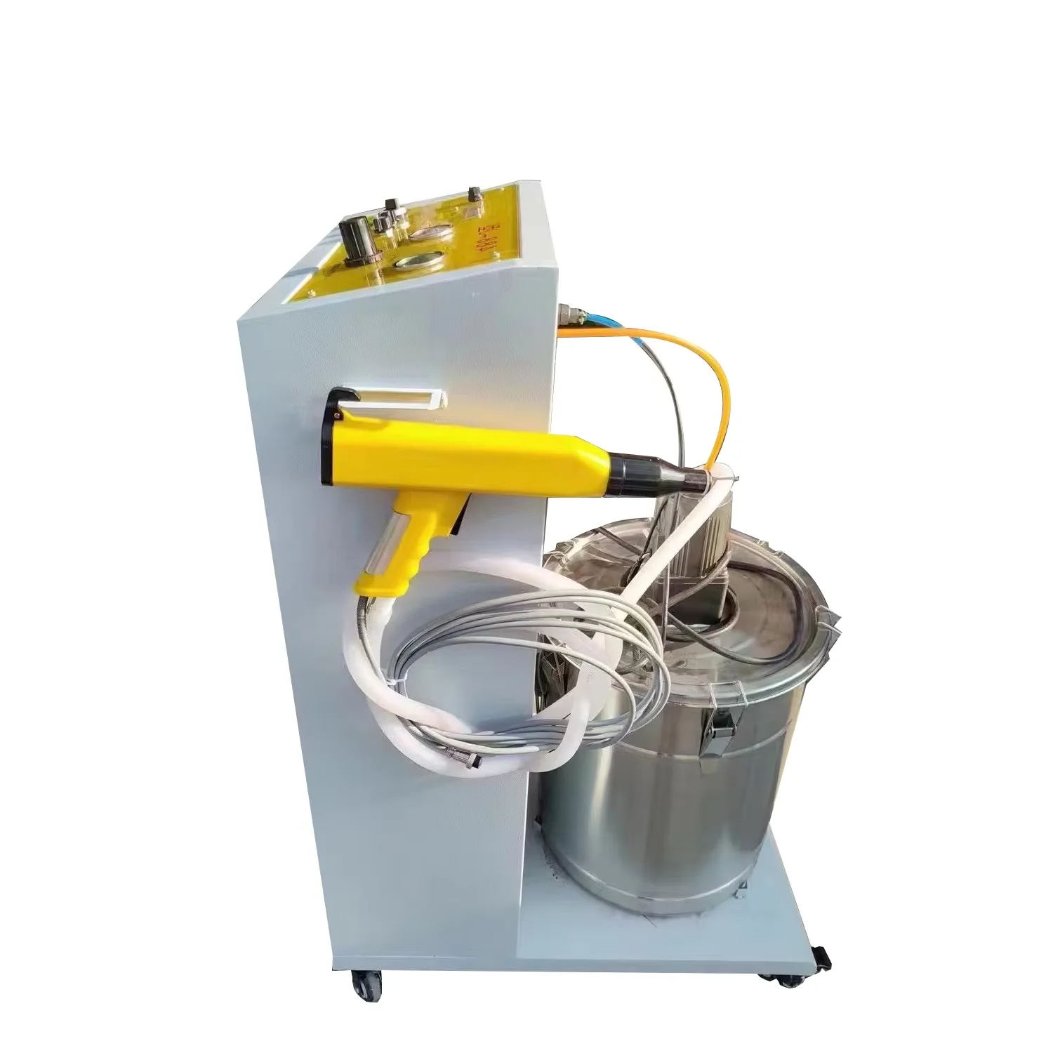 Automatic velvet electrostatic flocking machine with PLC and pump core assembly