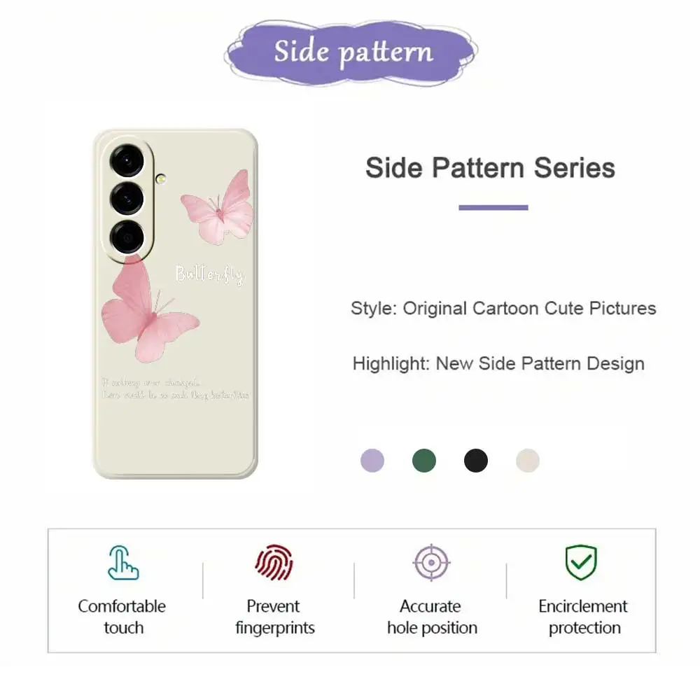 الوردي فراشة قضية الهاتف لسامسونج غالاكسي A56 A32 A23 A22 5G A32 A23 4G A55 A54 A53 A52 A51 A35 A34 A31 A25 A24 غطاء ناعم