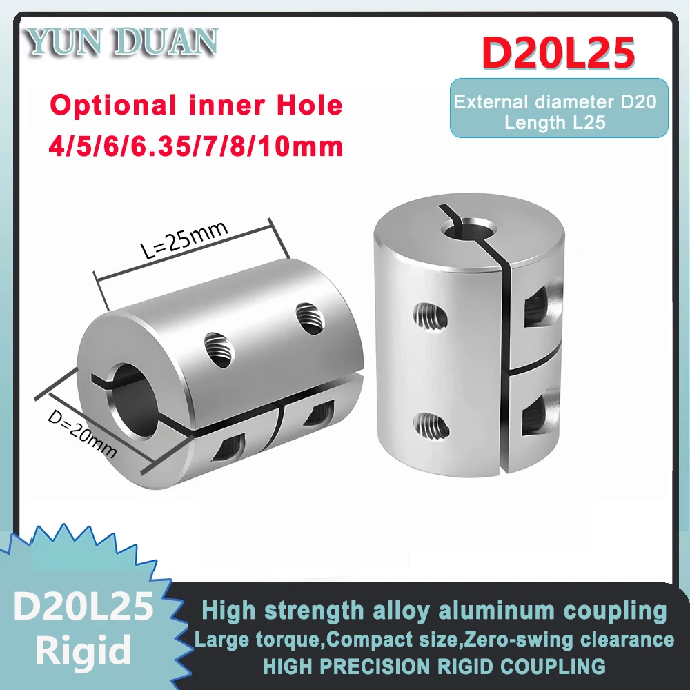 D20L25 عزم دوران عالي جامدة رمح المقرنة ثلاثية الأبعاد جزء الطابعة سبائك الألومنيوم الرصاص المسمار اقتران 4/5/6.35/8/10 مللي متر لخطوة محرك معزز #1