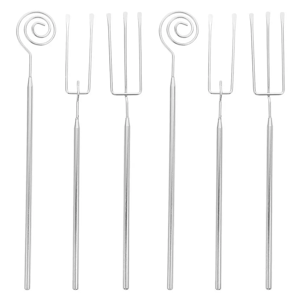 

6pcs Stainless Steel Fondue Forks Hot Pot Cheese Dessert Dipping Tools Long Handle Safe Easy With Induction