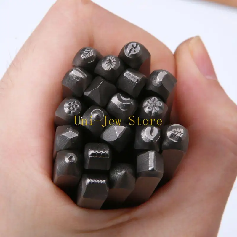 40 جيجابايت 20 حزمة تصاميم طوابع 4 مللي متر اللكمات الفولاذية زهرة ليف طوابع صنع المجوهرات أدوات دمغ معدنية للمجوهرات والجلود #4